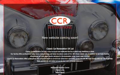 Top of the website for Classic Car Restorations UK Ltd