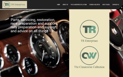 Top of the website for T R Enterprises
