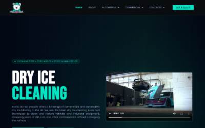 Top of the website for Arctic Dry Ice Ltd - Derby