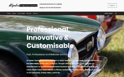 Website preview for Hipster Classic Autos Ltd