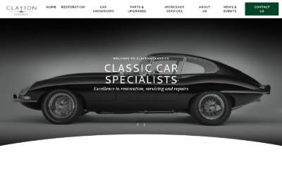 Top of the website for Clayton Classics