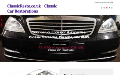 Top of the website for ClassicResto Classic car restoration www.ClassicResto.co.uk