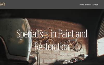 Top of the website for Nathan's Paint & Restoration Specialists Ltd