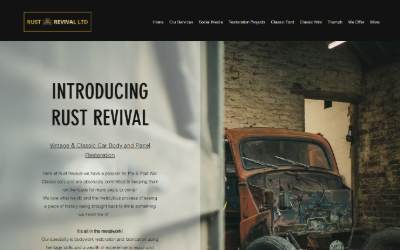 Top of the website for Rust Revival