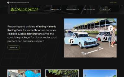 Top of the website for Midland Classic Restorations