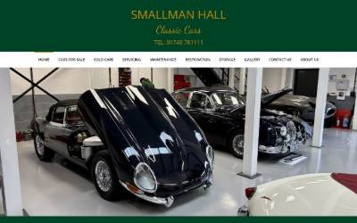 Top of the website for Smallman Hall Classic Cars Ltd