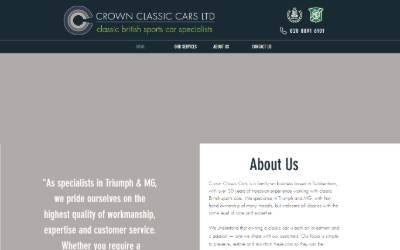 Website preview for Crown Classic Cars Ltd