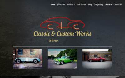 Top of the website for Classic & Custom Works