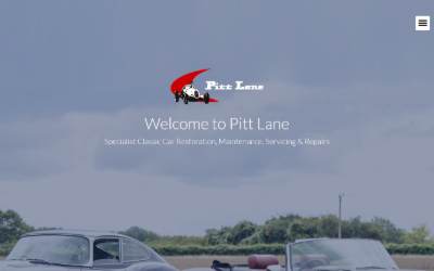 Top of the website for Pitt Lane - Classic Car Restoration