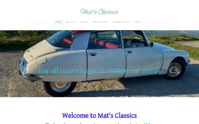 Website preview for Mat's Classics