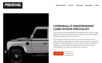 Website preview for Primeval Auto Restoration