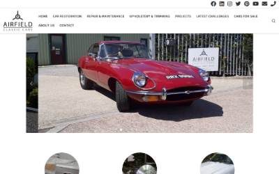 Website preview for Airfield Classic Cars