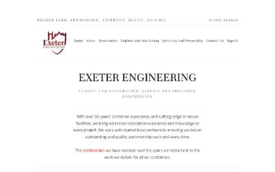 Website preview for Exeter Engineering