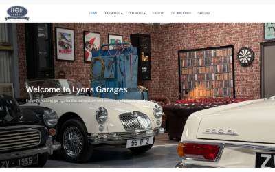 Website preview for Lyons Garages Classic Car Restoration