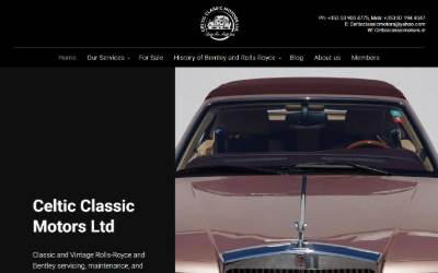 Website preview for Celtic Classic Motors