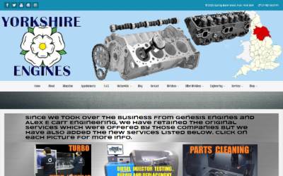 Website preview for Yorkshire Engines