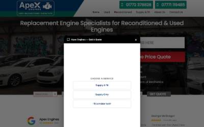 Website preview for Apex Engines