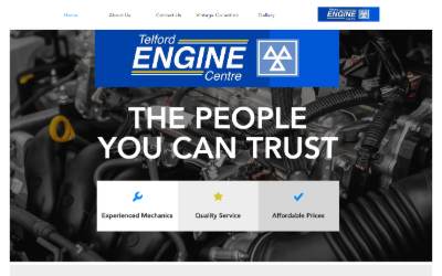 Top of the website for Telford Engine Centre