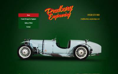 Top of the website for Bradbury Engineering