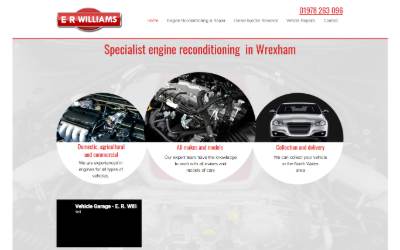 Website preview for E.R WILLIAMS ENGINE RECONDITIONING