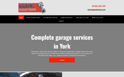 Top of the website for Best Engines UK