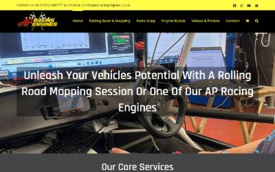 Top of the website for AP Racing Engines