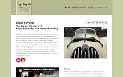 Top of the website for Nigel Boycott - Jaguar XK and V12 Engine Specialist