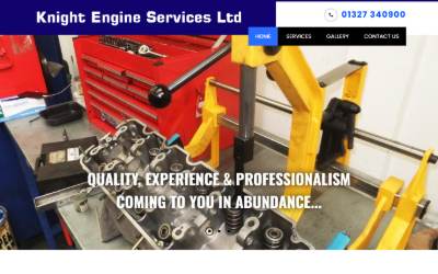 Top of the website for Knight Engine Services