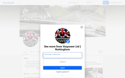 Top of the website for VosPower Ltd