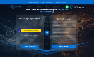 Top of the website for Quick Engine Solution LTD