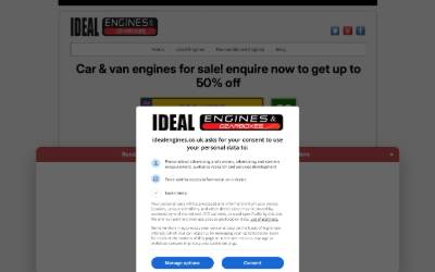 Website preview for Ideal Engines and Gearboxes