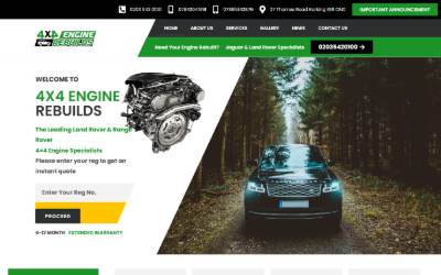 Website preview for 4x4 Engine Rebuilds