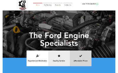 Website preview for Eddies engines