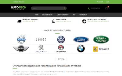 Website preview for Autotech Cylinder Heads