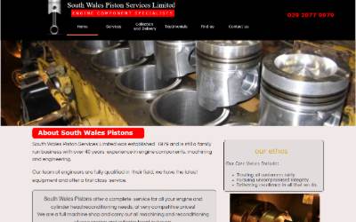 Website preview for South Wales Piston Services Ltd