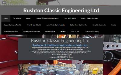 Website preview for Rushton Classic Engineering Ltd