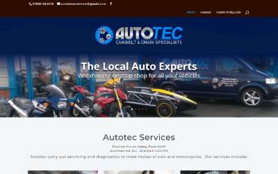 Website preview for Autotec Cambelt Specialist Garage Wrexham
