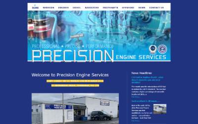 Website preview for Precision Engine Services Ltd