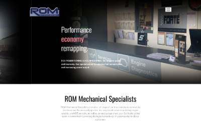 Website preview for Rom Mechanical Specialist