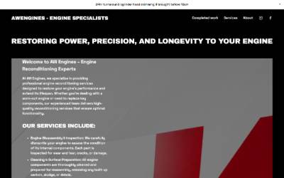 Website preview for AW Engines Ltd