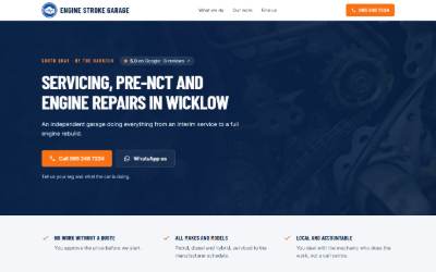 Website preview for Engine Stroke Garage