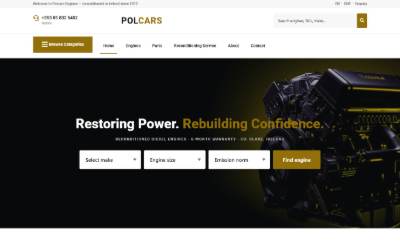 Website preview for Polcars Engines