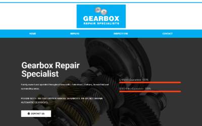 Website preview for Gearbox Repair Specialists