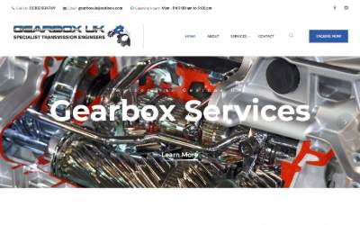Top of the website for Gearbox (UK)