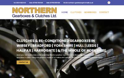 Top of the website for Northern Gearboxes
