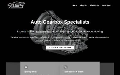 Top of the website for Auto Gearbox Specialists