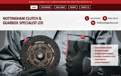 Top of the website for Nottingham Clutch & Gearbox Specialist Ltd