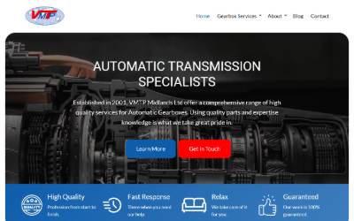 Top of the website for VMTP Midlands Ltd