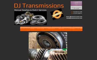 Top of the website for D J Transmissions
