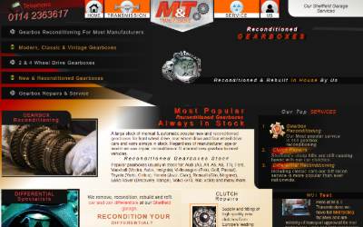 Website preview for M & T Transmissions
